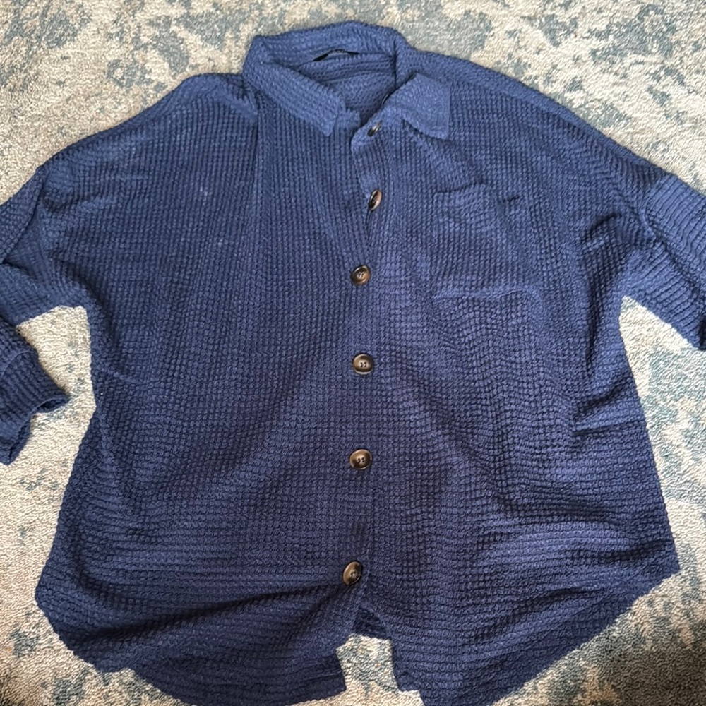 Charcoal Waffle Knit Top